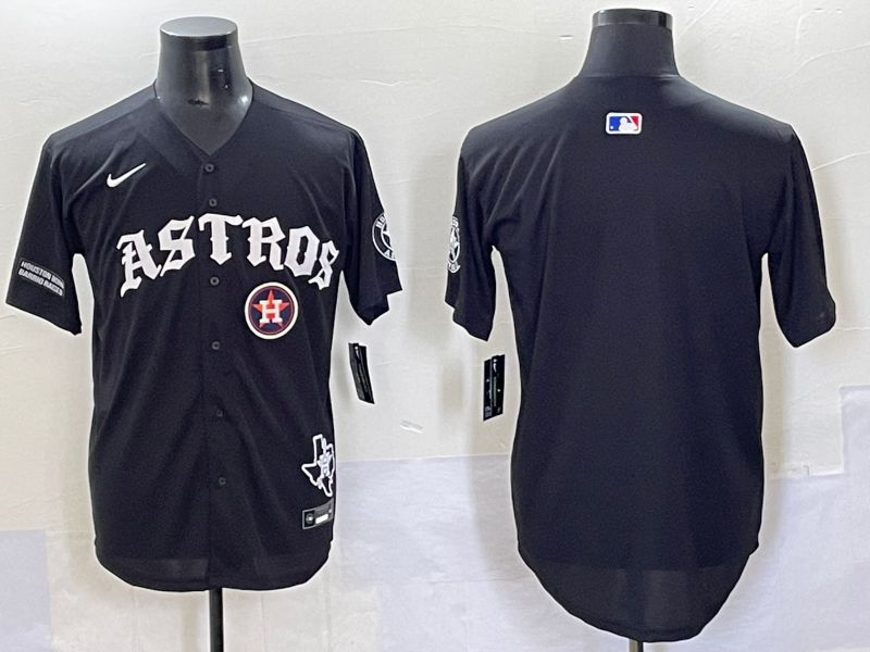 Men 2025 Houston Astros Blank Black Seven generations Joint Name Nike MLB Jersey style 6